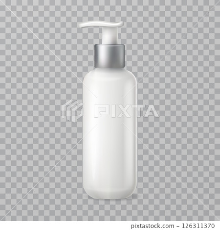 Realistic 3D pump bottle cosmetic container mockup Realistic 3D pump bottle cosmetic container mockup 126311370