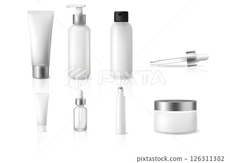 Realistic beauty care packaging mockup vector set 126311382