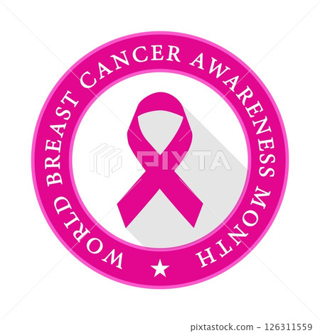 World Breast Cancer Awareness Month Pink Ribbon Circle Design 126311559