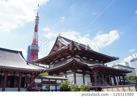 東京鐵塔和大寺廟 126311980