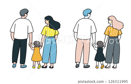 Outing family back view set 126311995