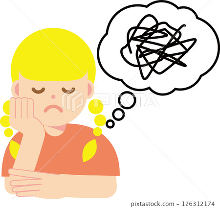 Illustration of a woman who can't think clearly 126312174