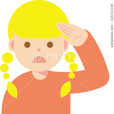 Illustration of a woman looking with a troubled face 126312180