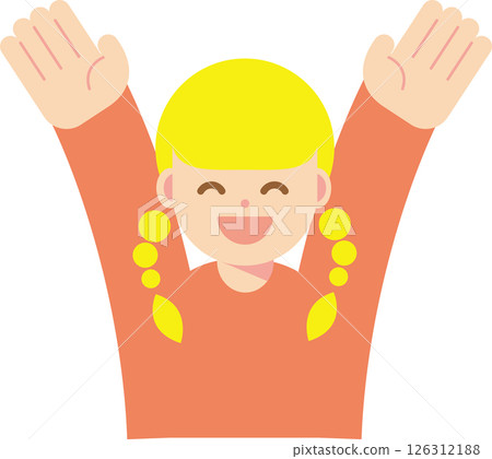 Icon of a smiling woman cheering 126312188
