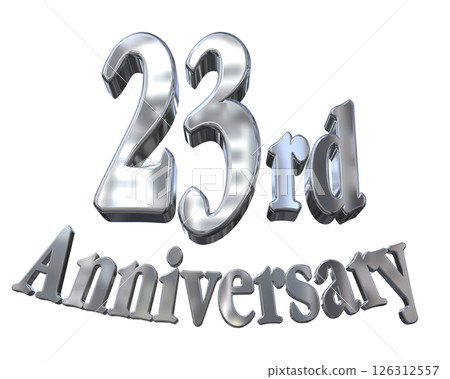 3DCG文字“23週年/23週年紀念馬克·斯帕克” 126312557