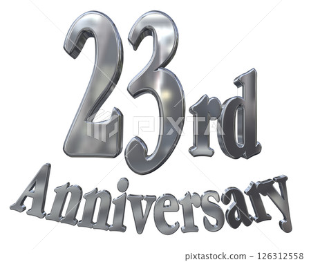 3DCG文字“23週年/23週年紀念馬克·斯帕克” 126312558