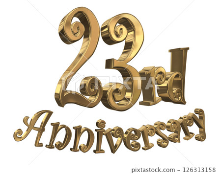 3DCG text "23rd Anniversary/23rd Anniversary Mark Sparkle" 3DCG text "23rd Anniversary/23rd Anniversary Mark Sparkle" 126313158