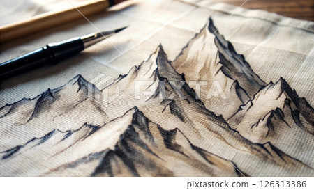 Japanese style fabric pattern design 126313386