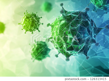 abstract healthcare concept showing trust and care in immunotherapy using geometric shapes 126313415