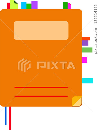 Illustration of a notebook with a colorful index Illustration of a notebook with a colorful index 126314133