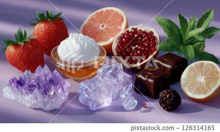 various food items in cartoon style 126314165