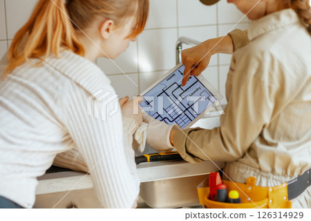 Planning Home Renovation on Tablet 126314929