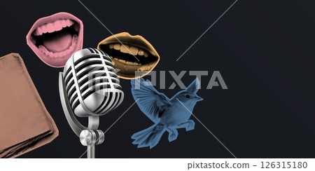 Pop Art Podcast Background Elements 126315180