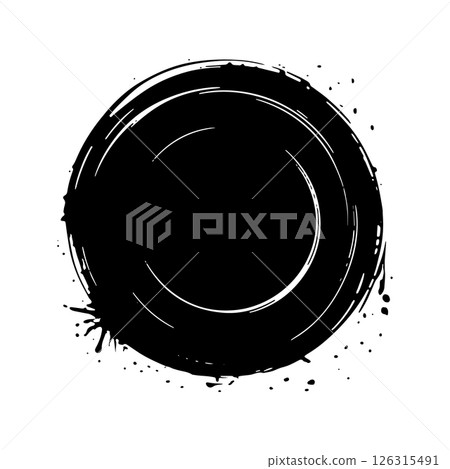 Solid Ink Circle. Bold black circular ink shape with rugged edges, perfect for modern calligraphy or inspired compositions. Solid Ink Circle. Bold black circular ink shape with rugged edges, perfect for modern calligraphy or inspired compositions. 126315491