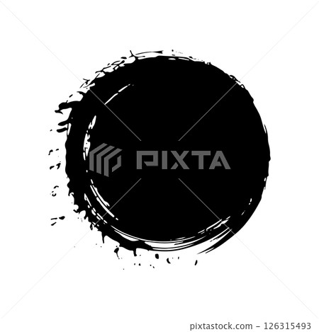 Solid Ink Circle. Bold black circular ink shape with rugged edges, perfect for modern calligraphy or inspired compositions. Solid Ink Circle. Bold black circular ink shape with rugged edges, perfect for modern calligraphy or inspired compositions. 126315493
