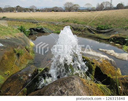 A spring that gushes out from the water in the Shimoetsu Lake area of Suizenji Etsuko Park, Hiroki-cho, Higashi-ku, Kumamoto City 126315848