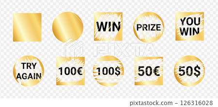 Try again lottery text stickers - gold numbers brush strokes grunge pack. Positive upbeat slogans frayed uneven edges. Funky casual graphic design smeared style. 126316028