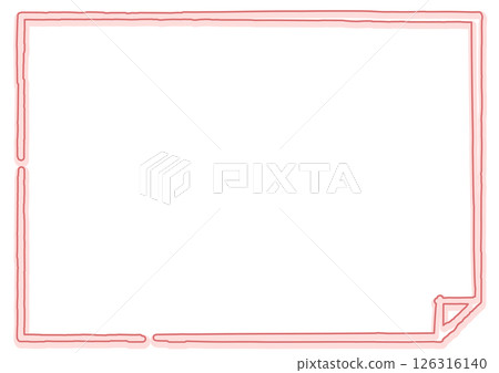 Red folded corner paper style frame background 126316140