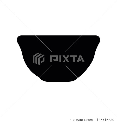 Minimalist Silhouette Icon of a Versatile Round Serving Bowls Minimalist Silhouette Icon of a Versatile Round Serving Bowls 126316280