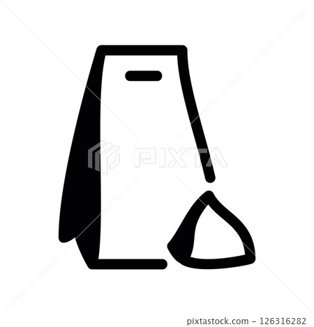 Black Silhouette of Tea Bag with Tag and Pyramid Infuser Icon Black Silhouette of Tea Bag with Tag and Pyramid Infuser Icon 126316282