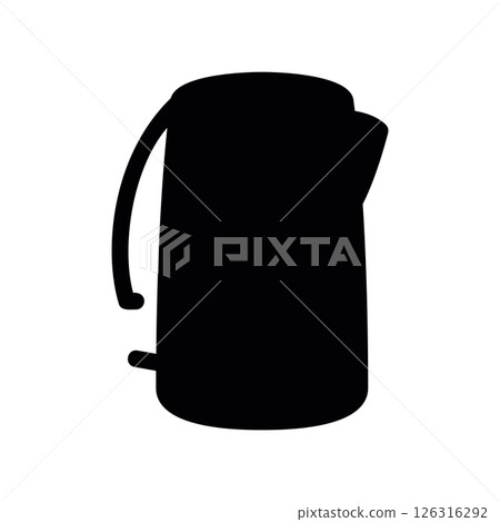 Black Silhouette Icon of an Electric Water Kettle Appliance 126316292