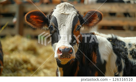 cow on a pasture, free grazing, exercise, helminthic diseases of cows, flies, copy space cow on a pasture, free grazing, exercise, helminthic diseases of cows, flies, copy space 126316510