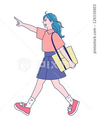 Cute anime-style schoolgirl 126316803