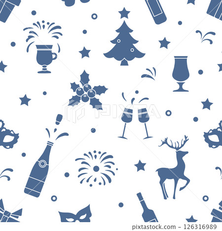 New year 2025 Christmas vector seamless pattern 126316989
