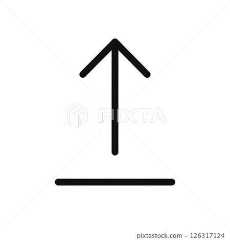 Upload line icon, material, no background, simple, UI 126317124