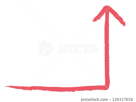 紅色手繪直角箭頭圖標 紅色手繪直角箭頭圖標 126317658