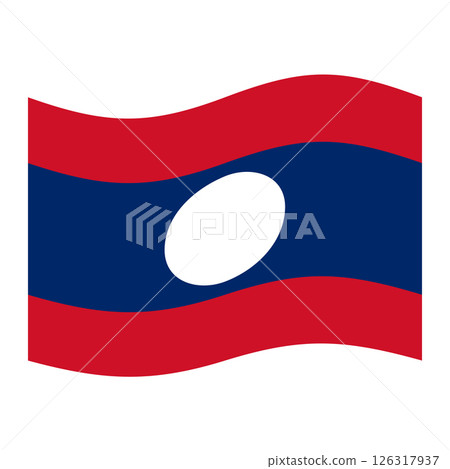 Waving flag of Laos, national syxmbol 126317937