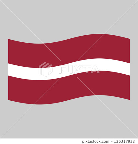 Waving flag of Latvia, national symbol 126317938