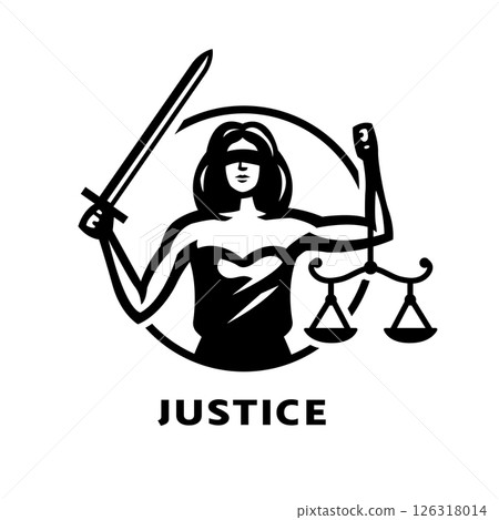 Lady justice logo. 126318014