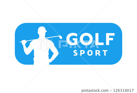 Silhouette of a man playing golf, logo, emblem. 126318017