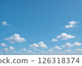 Simple background image of blue sky and clouds 126318374