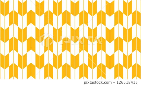 簡單的日式圖案、和服圖案、yagasuri 圖案、明亮的橙黃色背景圖 126318413