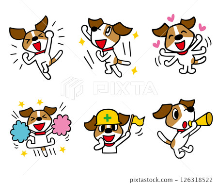 傑克羅素梗犬角色集 14（Yay、Cheer、Joy 等） 126318522