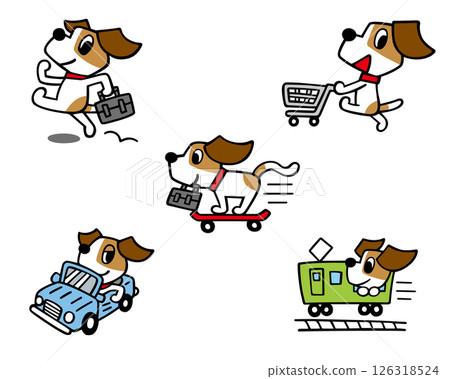 傑克羅素梗犬角色集 16(上班、購物、車輛等) 傑克羅素梗犬角色集 16(上班、購物、車輛等) 126318524