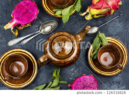 Pitaya delicious afternoon tea. Pitaya delicious afternoon tea. 126318826