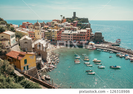 Colorful Vernazza Waterfront in Cinque Terre Italy Colorful Vernazza Waterfront in Cinque Terre Italy 126318986