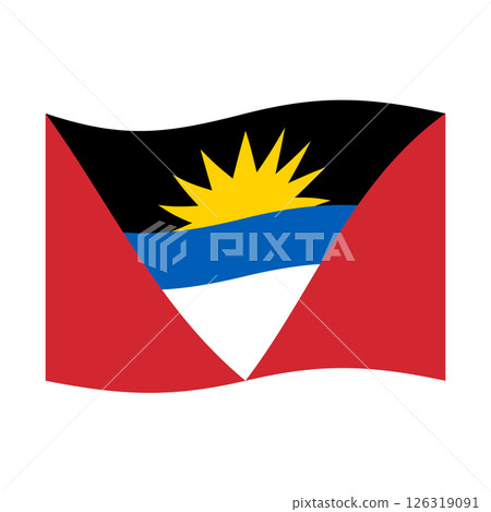 Waving flag of Antigua and Barbuda, national symbol 126319091