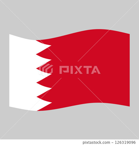 Waving flag of Bahrain, national symbol Waving flag of Bahrain, national symbol 126319096