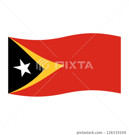 Waving flag of East Timor, national symbol Waving flag of East Timor, national symbol 126319109