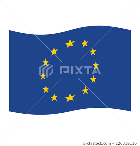 Waving flag of European Union, national symbol Waving flag of European Union, national symbol 126319110