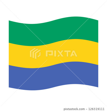 Waving flag of Gabon, national symbol Waving flag of Gabon, national symbol 126319111