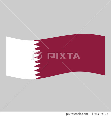 Waving flag of Qatar, national symbol 126319124