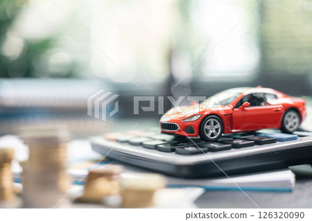 Finance bank tax expense accounting budget money businessman hand for Business expense analysis saving use car Financial calculate accountant close up calculator with graph chart write office desk 126320090