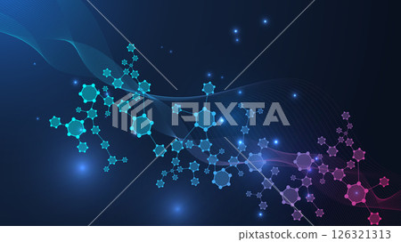 Modern health care abstract background with lines, dots and hexagons. Medical innovation banner template concept. Vector illustration. Modern health care abstract background with lines, dots and hexagons. Medical innovation banner template concept. Vector illustration. 126321313