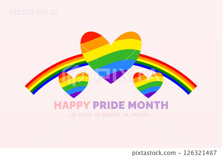 Be Bold Be Bright Be Proud Rainbow Hearts Poster 126321487
