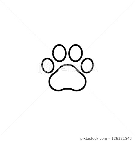 Cat or dog paw vector icon illustration isolated on a white background 126321543